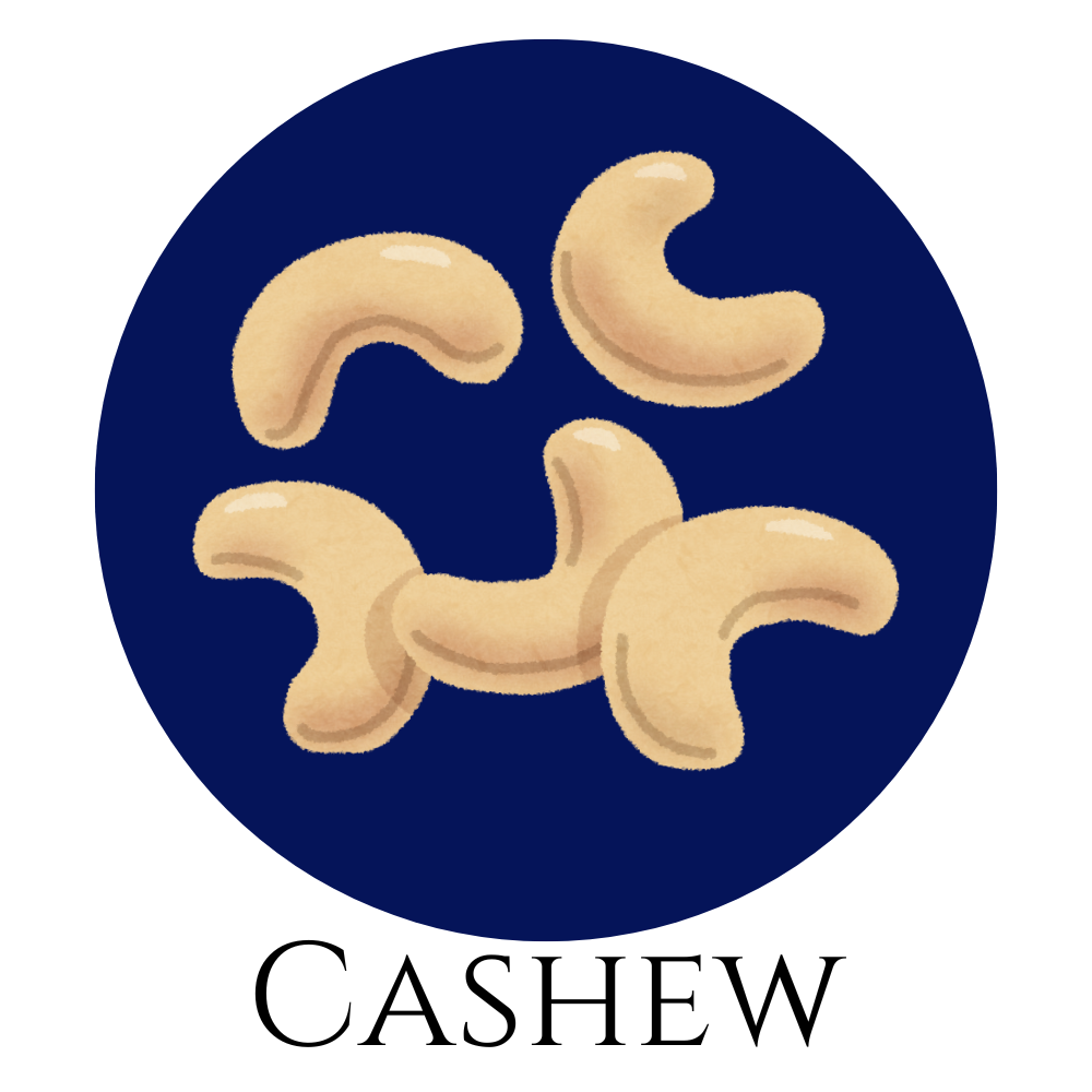 Icon einer Cashew-Nuss mit Schale.